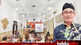 Joko Santoso, SE.,M.Si, Kepala Badan Pusat Statistik (BPS) Kabupaten Sumenep dan suasana dalam forum Pelatihan Pemutakhiran Geospasial Wilayah Kerja Statistik (Wilkerstat) kelas J, Hotel C1 Sumenep (foto: Rez Indeks Jatim)