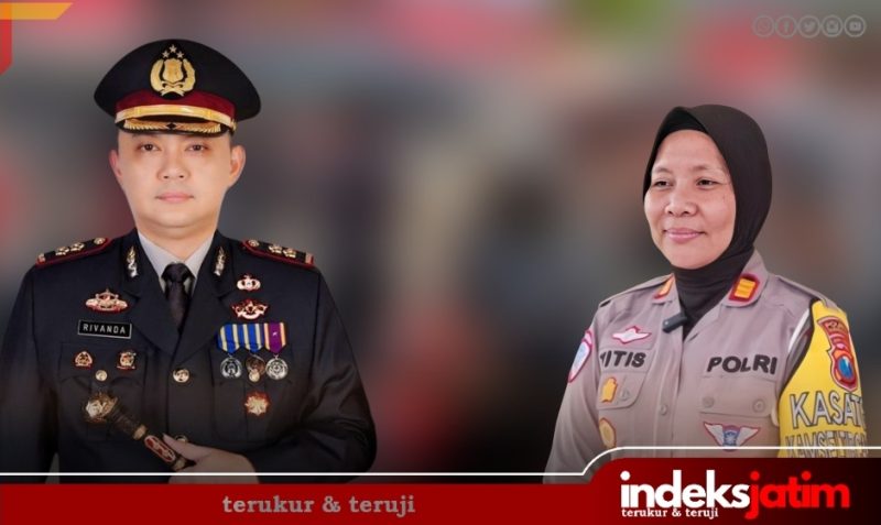 Kapolres Sumenep, AKBP Rivanda, S.I.K. (kiri), Kasat Lantas Polres Sumenep, AKP Ninit Titis Dwiyani, S.E.,  (kanan)