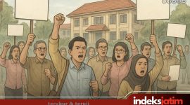 Ilustrasi Guru Honorer Demo Disdik Sumenep (Foto: Ils. Indeks Jatim)