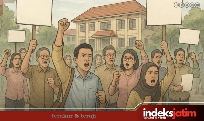 Ilustrasi Guru Honorer Demo Disdik Sumenep (Foto: Ils. Indeks Jatim)
