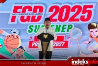 KH. Imam Hasyim, SH.,MH saat memberikan sambutan di acara FGD 2025 Menuju Porprov 2027 DPC PWRI Kabupaten Sumenep di Pendopo Agung Keraton Sumenep (Foto: Rez Indeks Jatim)